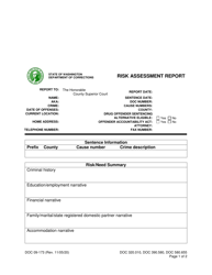 Form DOC09-173 Risk Assessment Report - Washington