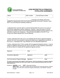 Document preview: Form DOC09-295 Less Restrictive Alternative - Stipulated Agreement - Washington