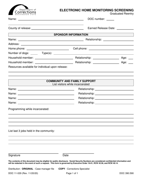 Form DOC11-029  Printable Pdf