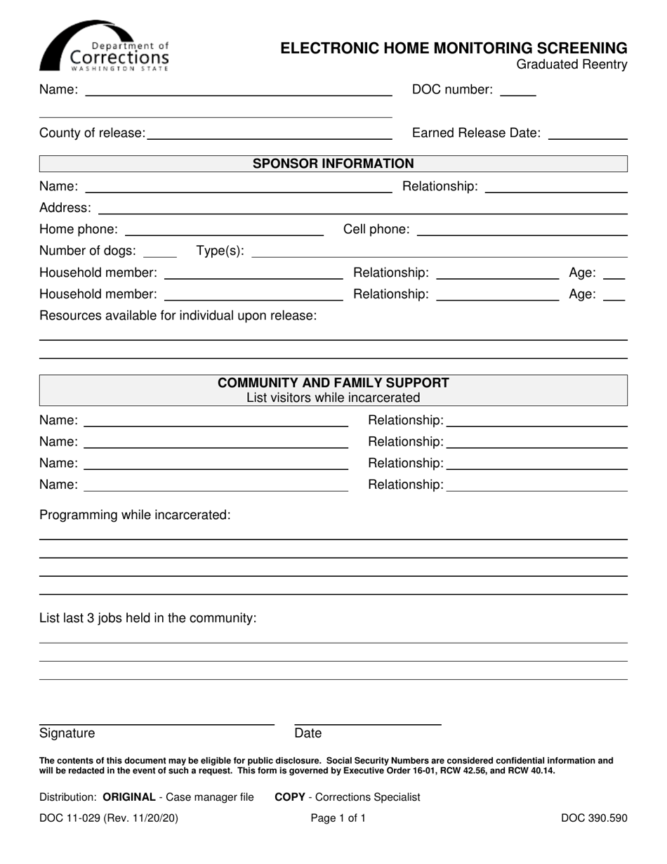 Form Doc11-029 Download Printable Pdf Or Fill Online Electronic Home 