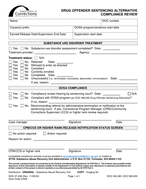 Form DOC07-038  Printable Pdf
