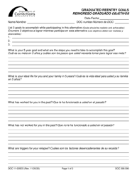 Document preview: Form DOC11-035ES Graduated Reentry Goals - Washington (English/Spanish)