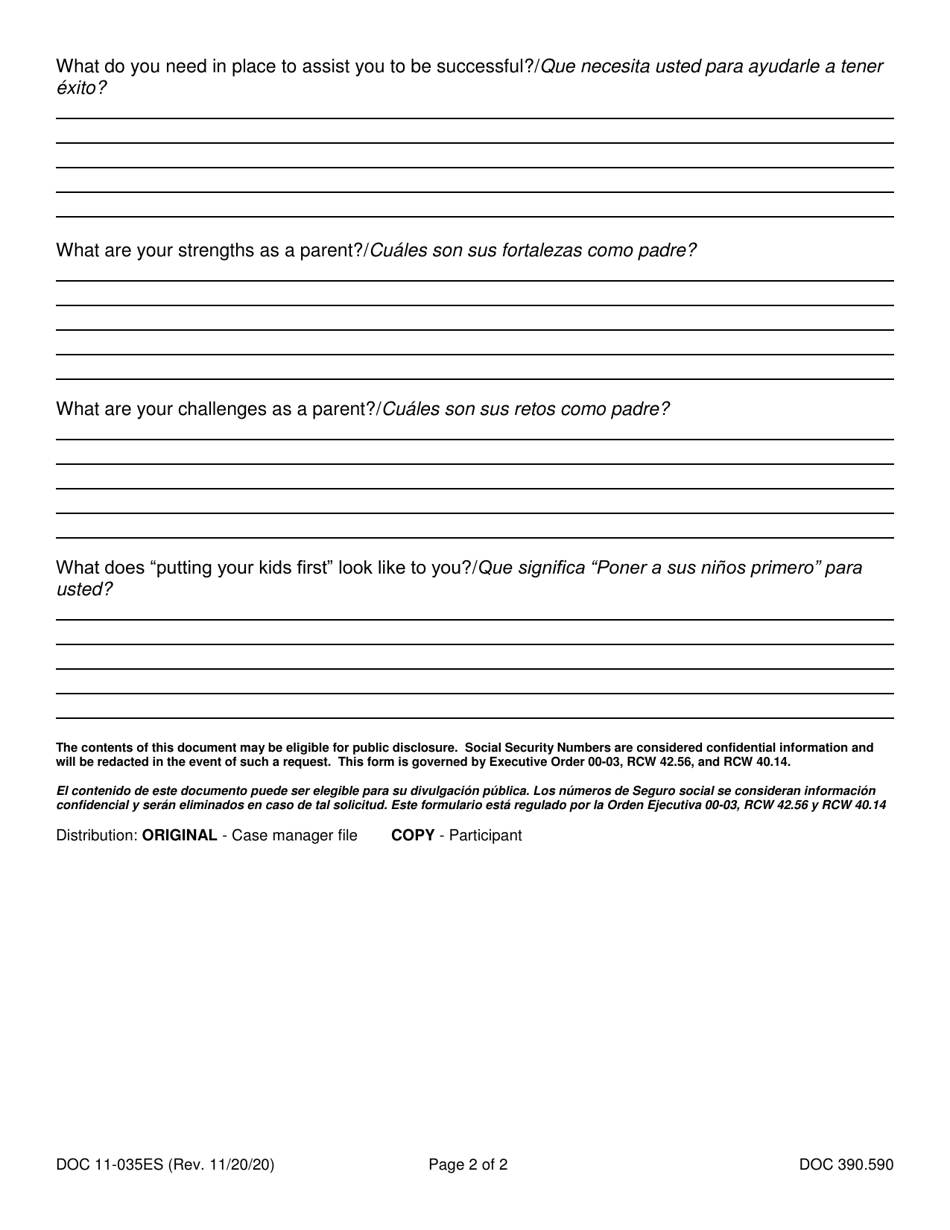 Form DOC11-035ES - Fill Out, Sign Online and Download Printable PDF ...