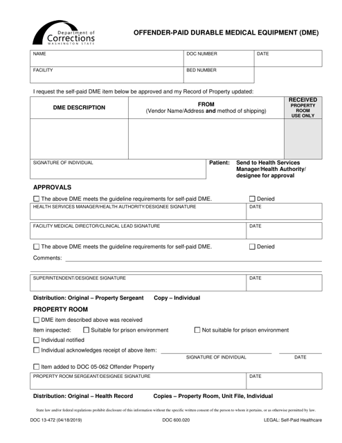 Form DOC13-472  Printable Pdf