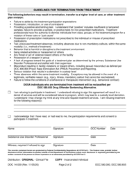 Form DOC14-039 Substance Use Disorder Treatment Participation Requirements - Washington, Page 2