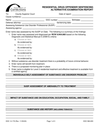 Form DOC14-179 Residential Drug Offender Sentencing Alternative Examination Report - Washington