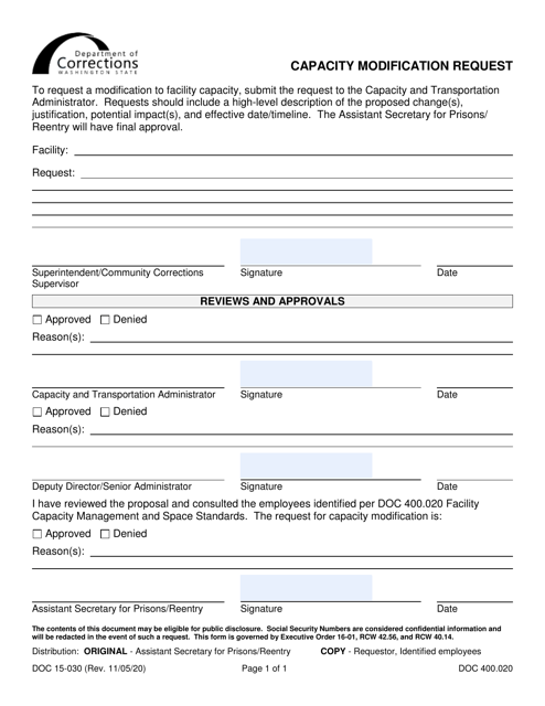Form DOC15-030  Printable Pdf