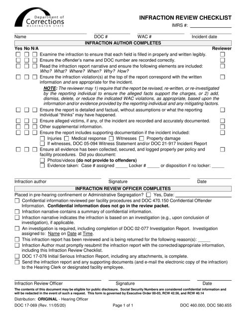 Form DOC17-069  Printable Pdf