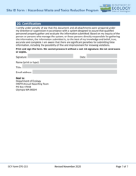 ECY Form 070-133 Notification of Dangerous Waste Site Identification (Id) Form - Washington, Page 7