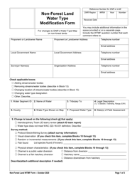 Non-forest Land Water Type Modification Form - Washington