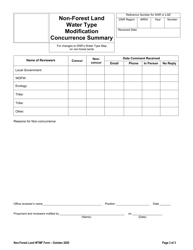 Non-forest Land Water Type Modification Form - Washington, Page 3