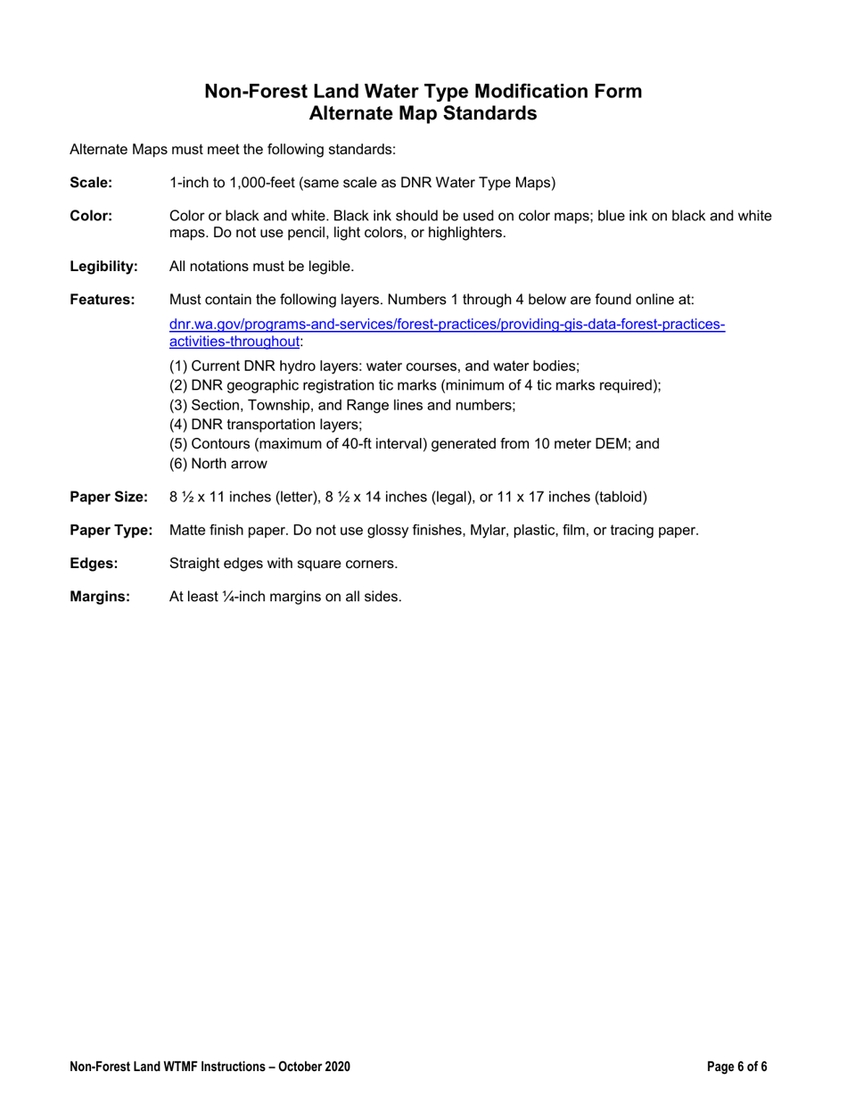 Instructions for Non-forest Land Water Type Modification Form - Washington, Page 6