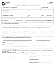 Document preview: Form 5523 Medication Aide Experience Documentation Report - Texas