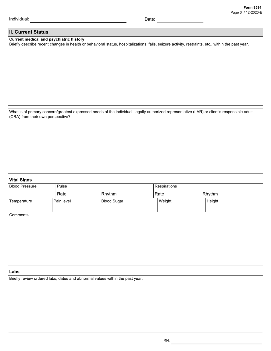 Form 8584 Download Fillable Pdf Or Fill Online Comprehensive Nursing 