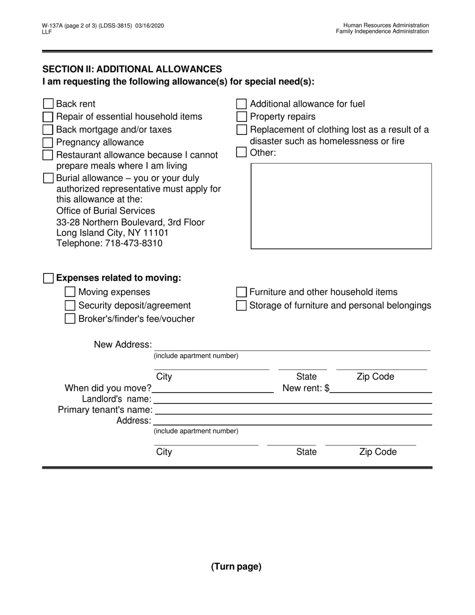 Form W 137A Download Fillable PDF Or Fill Online Request For Emergency   Page 2 Thumb 950 