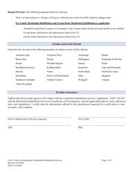 Form CERT-11 Service Declaration: Residential Habilitation Services - Alaska, Page 2