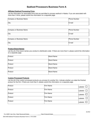 Form A (SEA-008) Seafood Processors Business Form - Alaska, Page 2