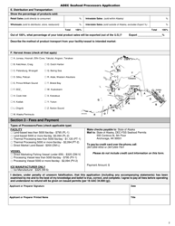Form SEA-006 Application for Seafood Processing and ICE Manufacturing Permits - Alaska, Page 2