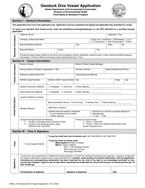 Form SHELL-015  Printable Pdf