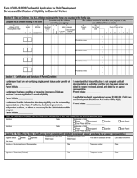 Covid-19 Confidential Application for Early Learning and Care Services and Certification of Eligibility for Essential Workers - California, Page 2
