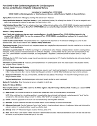 Covid-19 Confidential Application for Early Learning and Care Services and Certification of Eligibility for Essential Workers - California, Page 3