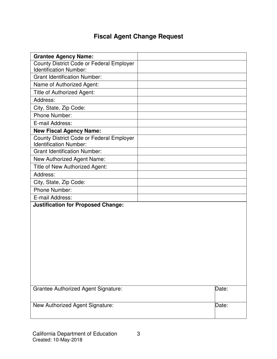 Fiscal Agent Change Request - California, Page 3