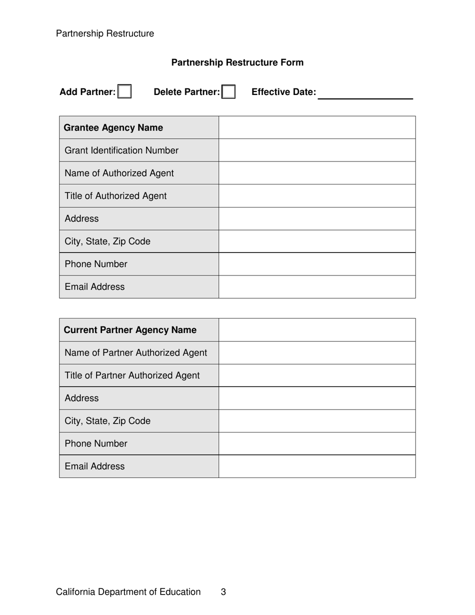 Partnership Restructure - California, Page 3