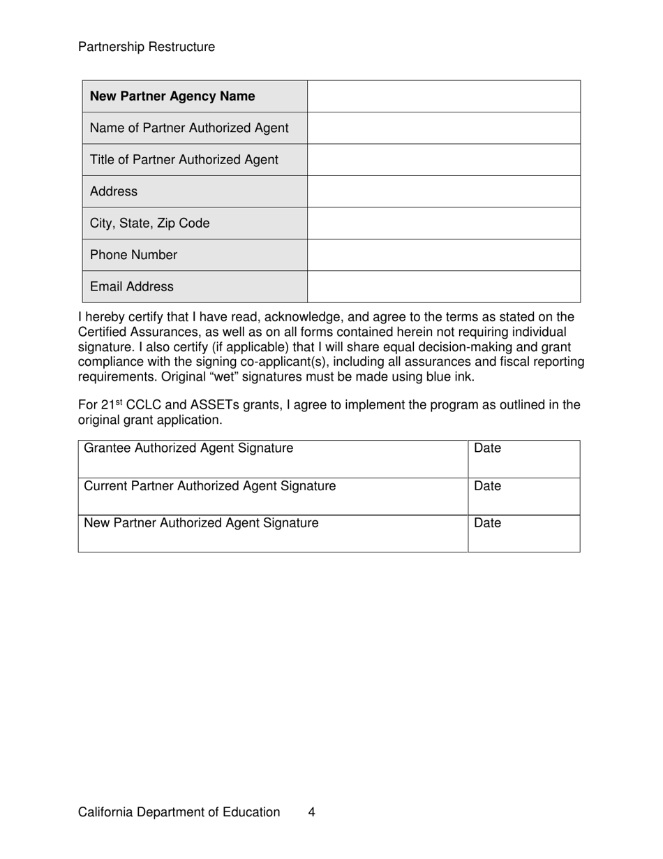Partnership Restructure - California, Page 4