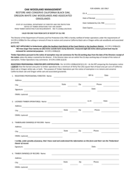 Form RM-73 (1038(E)) Oak Woodland Restoration Exemption Form - California