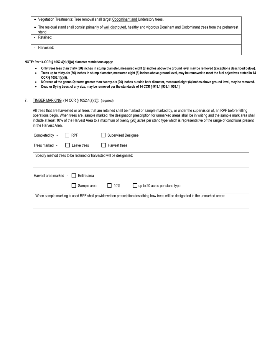 Notice of Emergency Timber Operations Fuel Hazard Reduction - California, Page 3
