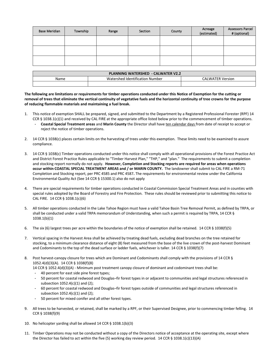 The Small Timberland Owner Exemption - California, Page 5