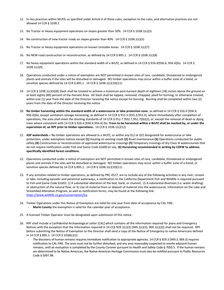 The Small Timberland Owner Exemption - California, Page 6