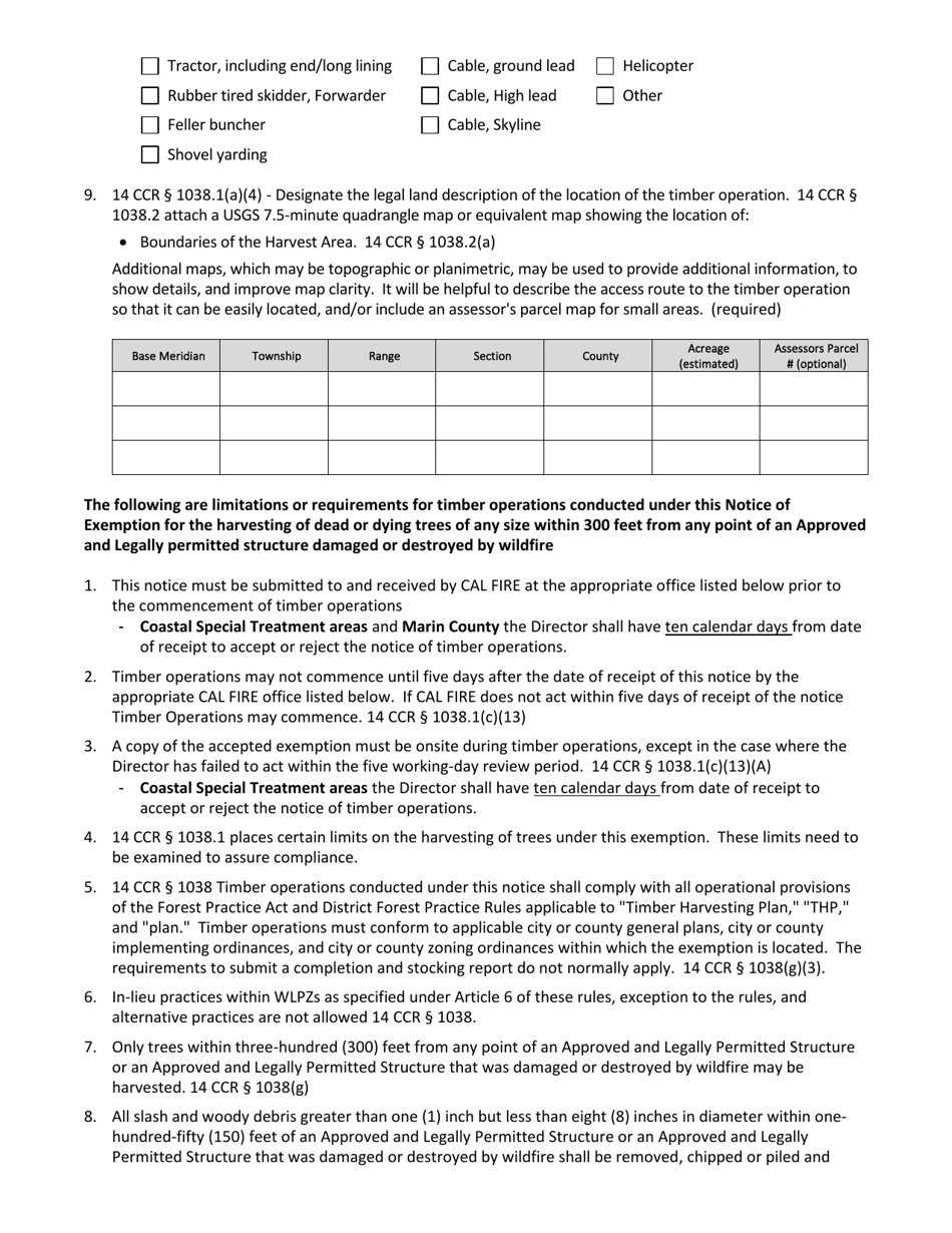 Post-fire Recovery Exemption - California, Page 4