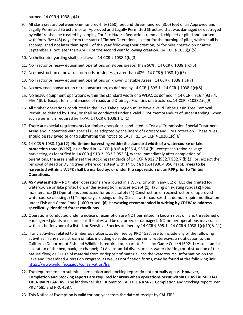 Post-fire Recovery Exemption - California, Page 5