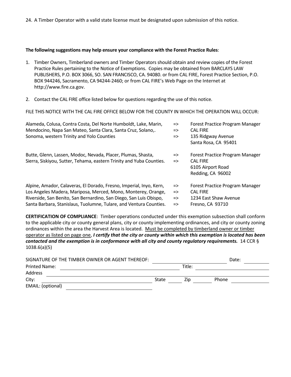 Post-fire Recovery Exemption - California, Page 6