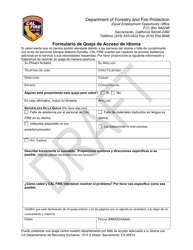 Document preview: Formulario De Queja De Acceso De Idioma - Draft - California (Spanish)
