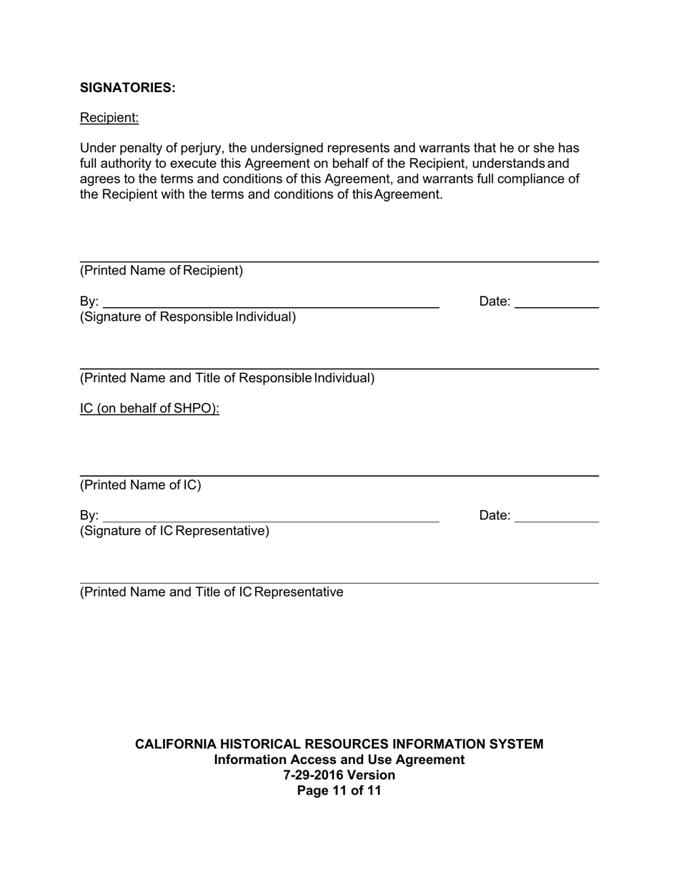 Information Access and Use Agreement - California, Page 11