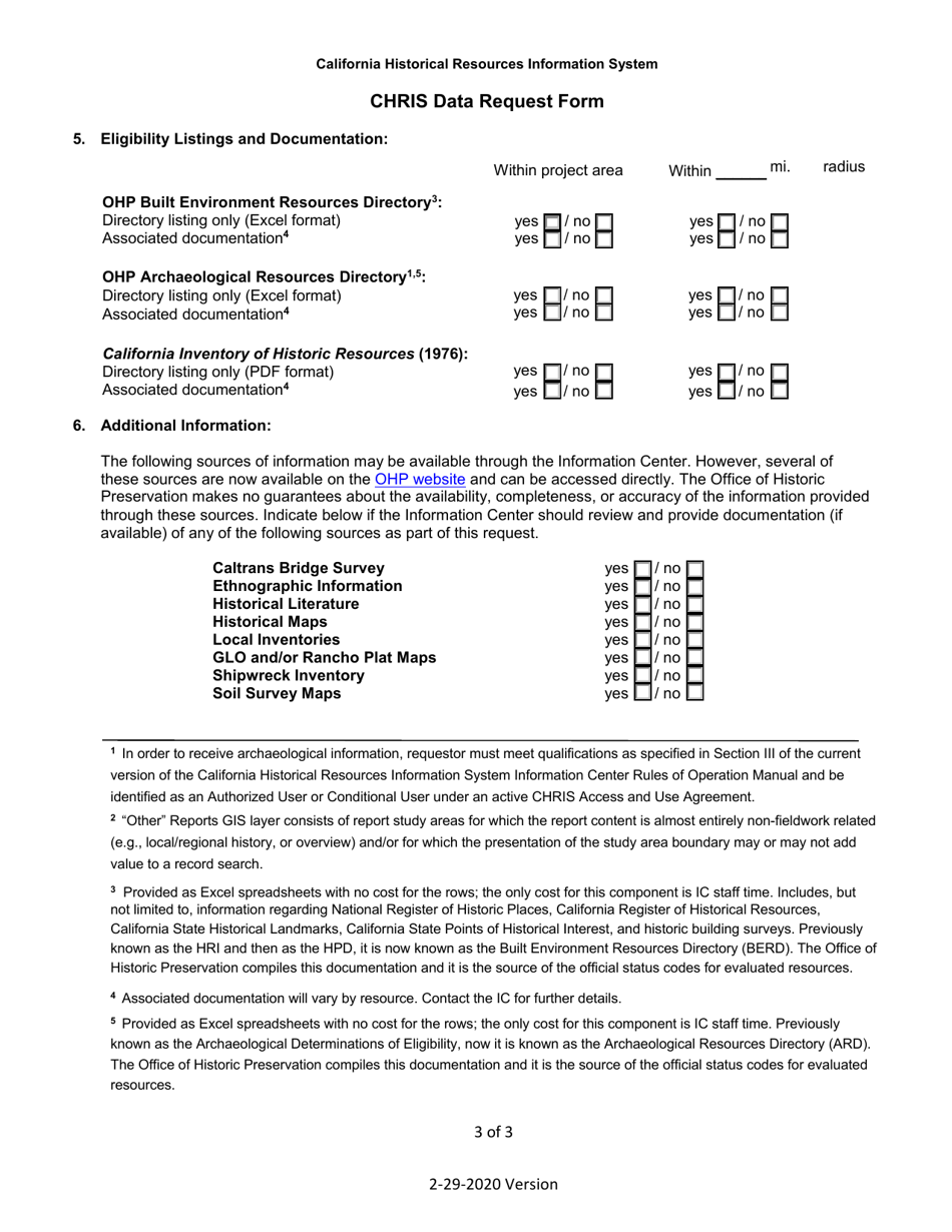 Chris Data Request Form - California, Page 3