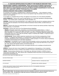Form DPR818A Disabled Discount Pass Application - California, Page 2
