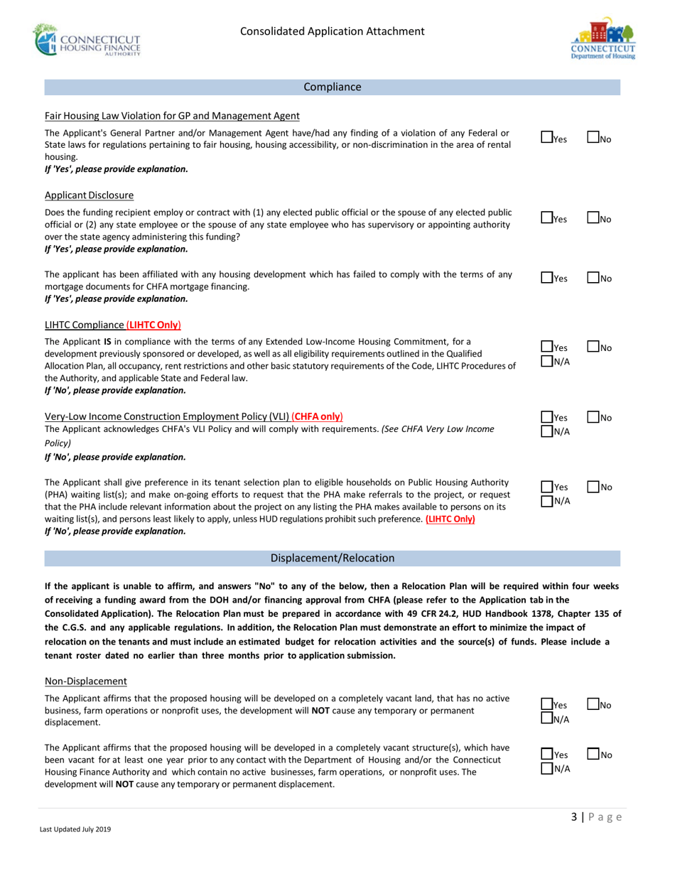 Exhibit 10.1 Consolidated Application Attachment - Certifications - Connecticut, Page 3