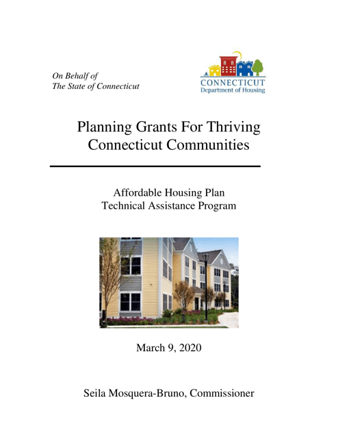 Affordable Housing Plan - Planning Grant - Connecticut