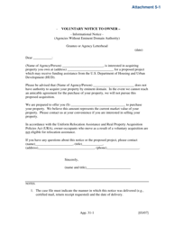 Attachment 5-1 Voluntary Notice to Owner - Connecticut
