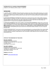 Interim Notice of Change of Manager/Member - Domestic or Foreign Limited Liability Company - Connecticut, Page 3