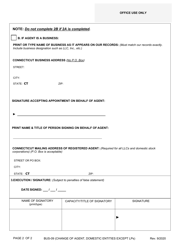 Form BUS-09 Change of Agent - Domestic (Formed in Connecticut) - All Entities Except Limited Partnerships - Connecticut, Page 2