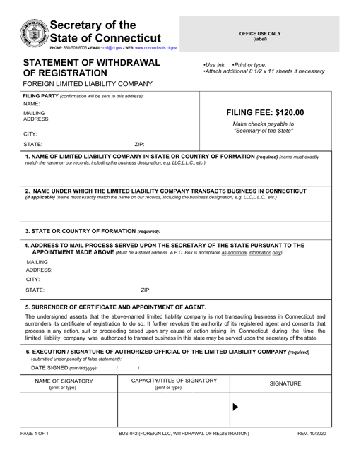 Form BUS-042  Printable Pdf