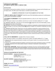 Form BUS-034 Certificate of Amendment - Limited Liability Company - Domestic - Connecticut, Page 2