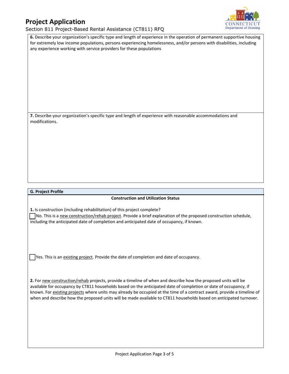 Project Application - Section 811 Project-Based Rental Assistance (Ct811) Rfq - Connecticut, Page 3