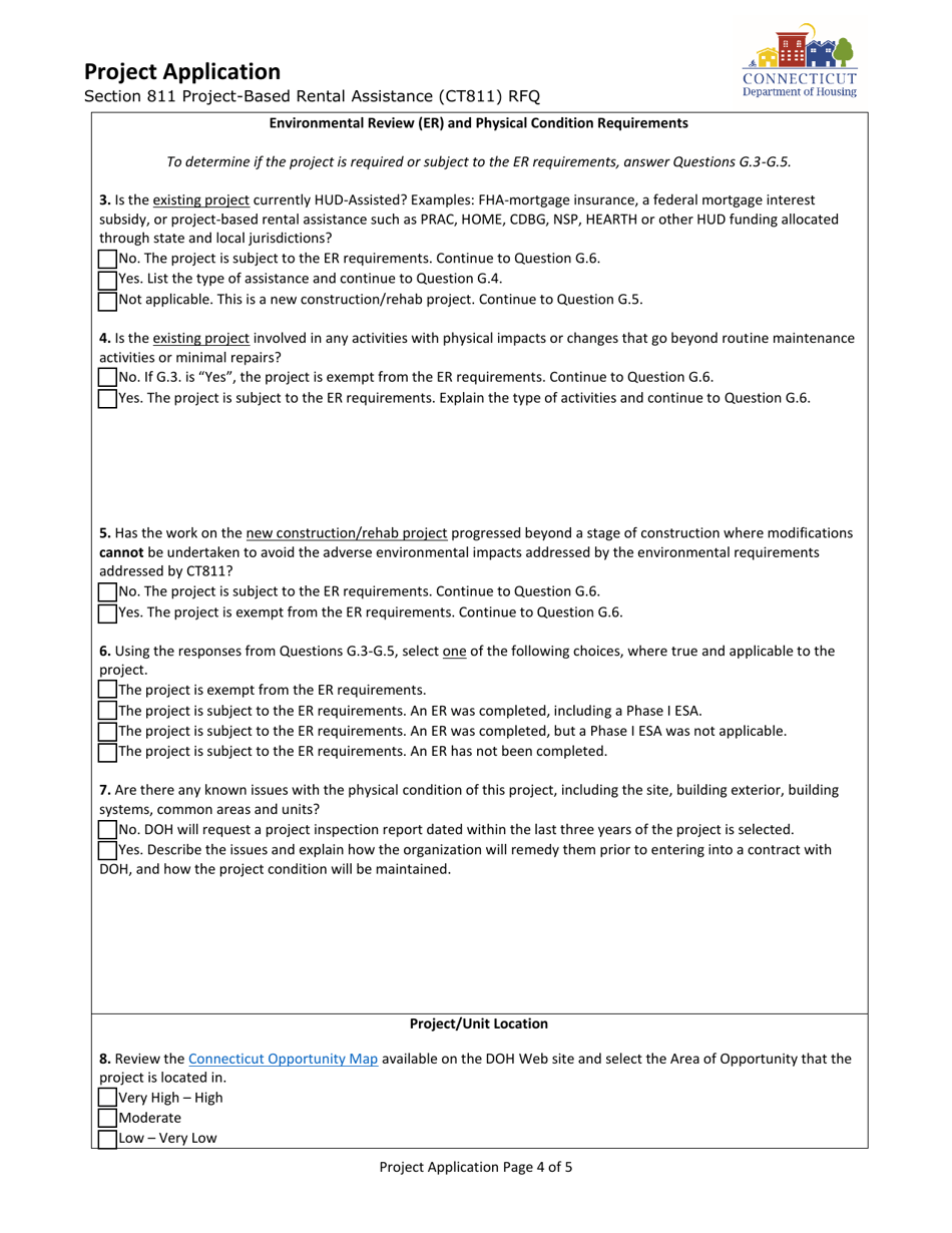 Project Application - Section 811 Project-Based Rental Assistance (Ct811) Rfq - Connecticut, Page 4