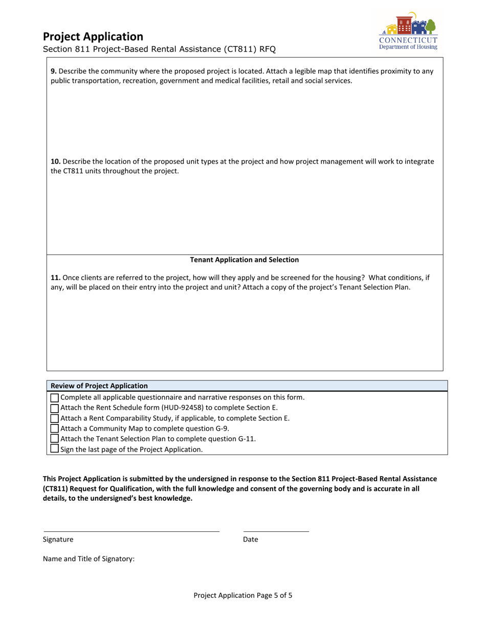 Project Application - Section 811 Project-Based Rental Assistance (Ct811) Rfq - Connecticut, Page 5