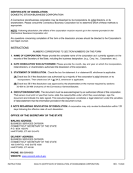 Form BUS-019 Certificate of Dissolution - Stock/Business Corporation - Connecticut, Page 2